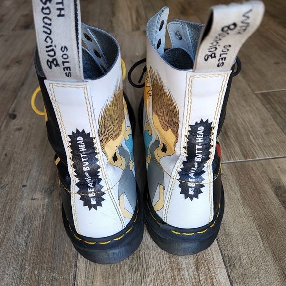 Rare Dr. Martens Beavis and Butthead Boots Pascal Black White 11 12 - Picture 4 of 12